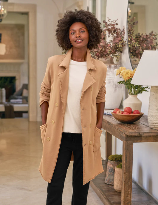 Frank & Eileen Belfast Trench Sweatshirt Trench Coat | Camel