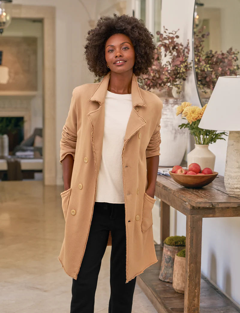 Frank & Eileen Belfast Trench Sweatshirt Trench Coat | Camel – Cat