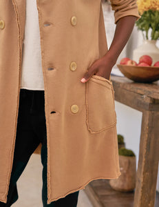 Frank & Eileen Belfast Trench Sweatshirt Trench Coat | Camel
