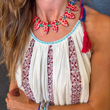 Load image into Gallery viewer, Twine &amp; Twig Cape Cod Red White &amp; Blue Fish Necklace