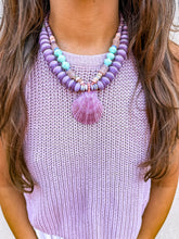Load image into Gallery viewer, Twine &amp; Twig Layered Shell Necklace | Lilac