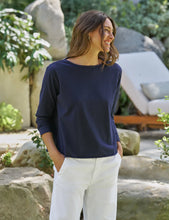 Load image into Gallery viewer, Frank &amp; Eileen Ella Long Sleeve Boatneck Tee Shirt | Classic Navy