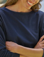 Load image into Gallery viewer, Frank &amp; Eileen Ella Long Sleeve Boatneck Tee Shirt | Classic Navy