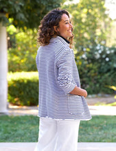 Load image into Gallery viewer, Frank &amp; Eileen Dublin Sweatshirt Blazer | Navy French Stripe
