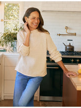Load image into Gallery viewer, Frank &amp; Eileen Monterey Pointelle Rolled Funnel Neck Sweater | Sand