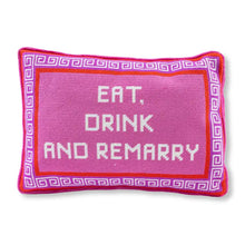 Load image into Gallery viewer, Furbish Studio Eat Drink Remarry Needlepoint Pillow