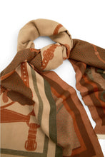 Load image into Gallery viewer, Equestrian Wrap Scarf | Pumpkin &amp; Moss