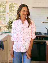 Load image into Gallery viewer, FINAL SALE Frank &amp; Eileen | Eileen Relaxed Valentine's Day Button-Up Shirt Pink &amp; White Stripe With Hearts