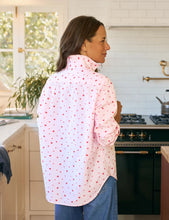 Load image into Gallery viewer, FINAL SALE Frank &amp; Eileen | Eileen Relaxed Valentine's Day Button-Up Shirt Pink &amp; White Stripe With Hearts