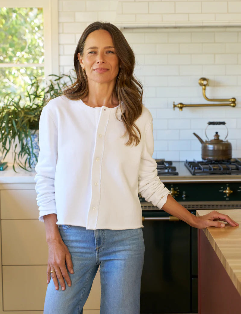 Frank & Eileen Jackie Sweatshirt Cardigan | White – Cat & Kate