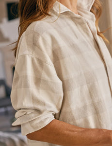 Frank & Eileen Shirley Oversized Button-Up Shirt | Cream & Camel Plaid Flannel