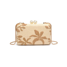 Load image into Gallery viewer, Palm &amp; Pearl Raffia Summer Clutch