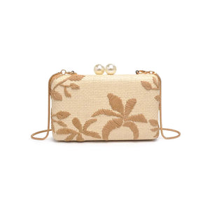 Palm & Pearl Raffia Summer Clutch