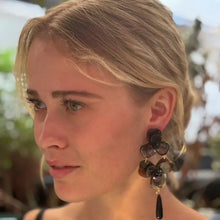 Load image into Gallery viewer, Fiona Double Floral Earring | Tortoise &amp; Navy