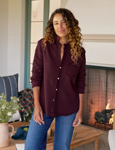 Load image into Gallery viewer, Frank &amp; Eileen | Eileen Sweatshirt Button-Up Currant