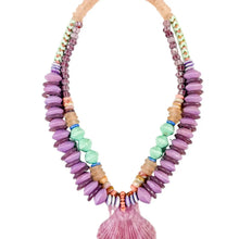Load image into Gallery viewer, Twine &amp; Twig Layered Shell Necklace | Lilac