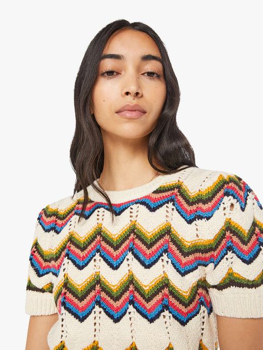 Mother Denim The Powder Puff | The Highs And Lows Short Sleeve Knit Sweater