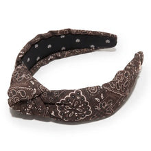 Load image into Gallery viewer, Lele Sadoughi Saddle Brown Knotted Bandana Headband