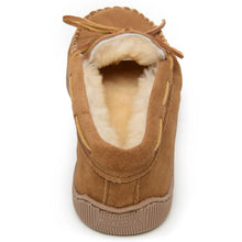 Load image into Gallery viewer, Men&#39;s Suede Cozy Sheepskin Moccasin Slipper House Shoe | Tan