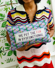 Load image into Gallery viewer, Furbish Studio Fun In Dysfunctional Needlepoint Pillow