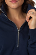 Load image into Gallery viewer, Hampton Wash By Alex Lehr Hudson Pullover Quarter Zip | Navy