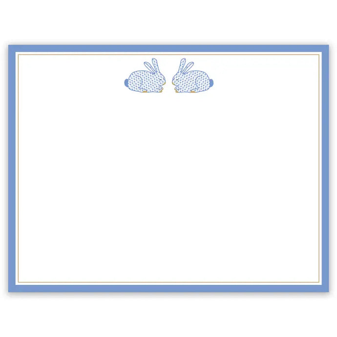 Herend Bunny Stationary Cards & Envelopes | Pink & Blue