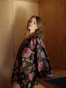 Arianne Elmy Good Luck Dress | Black & Pink Floral