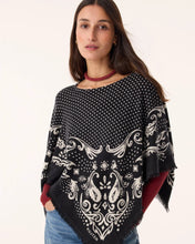 Load image into Gallery viewer, Kujten Cashmere Ponchana Dot Poncho | Noir Black