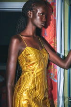 Load image into Gallery viewer, Hunter Bell Amal Dress | Gilded Jacuard