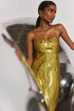 Load image into Gallery viewer, Hunter Bell Amal Dress | Gilded Jacuard