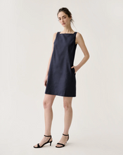 Load image into Gallery viewer, Ann Mashburn Madelyn Dress | Navy Stretch Cotolino