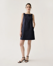Load image into Gallery viewer, Ann Mashburn Madelyn Dress | Navy Stretch Cotolino