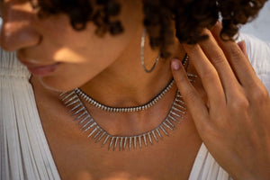 Large Diamond Spike Necklace