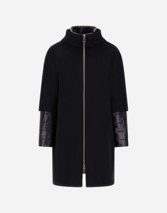 Herno Coat In Luxury Wool & Nylon Ultralight | Black