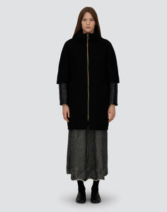 Herno Coat In Luxury Wool & Nylon Ultralight | Black