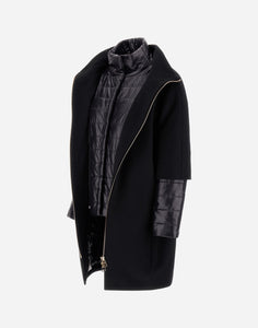 Herno Coat In Luxury Wool & Nylon Ultralight | Black