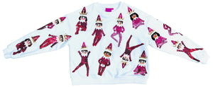 Queen Of Sparkles KIDS Elf On The Shelf Christmas Sweatshirt
