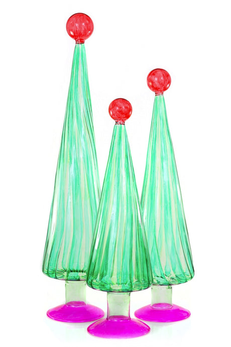 Peppermint Striped Christmas Trees | Set of 3