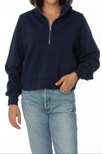 Load image into Gallery viewer, Hampton Wash By Alex Lehr Hudson Pullover Quarter Zip | Navy