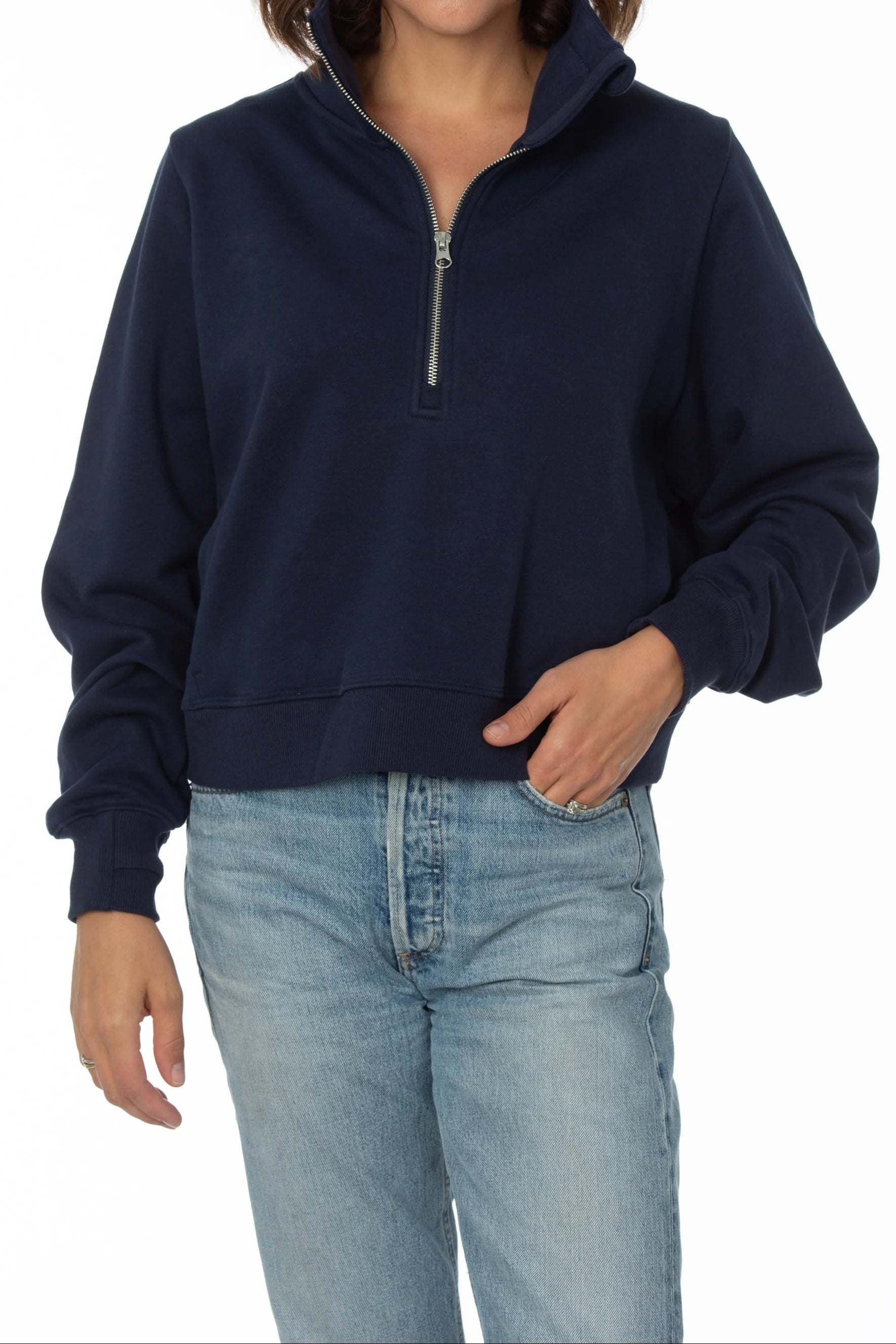 Hampton Wash By Alex Lehr Hudson Pullover Quarter Zip | Navy – Cat