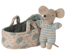 Load image into Gallery viewer, Maleg Baby Mouse in Carry Cot | Blue