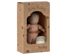 Load image into Gallery viewer, Maileg Baby Rabbit Set Sand Rose w/baby bottle and ball