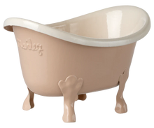 Load image into Gallery viewer, Beige bathtub with legs on a white background