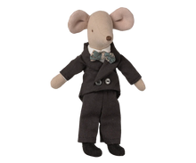Load image into Gallery viewer, Stuffed toy mouse in a suit on a white background