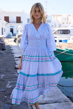 Load image into Gallery viewer, Oliphant V-Neck Smocked Waist Midi | Capri Blue