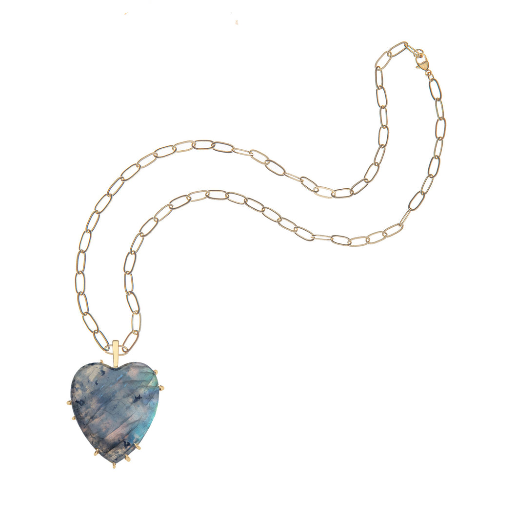 Jane Win LOVE Carry Your Heart Pendant in Labradorite | 18