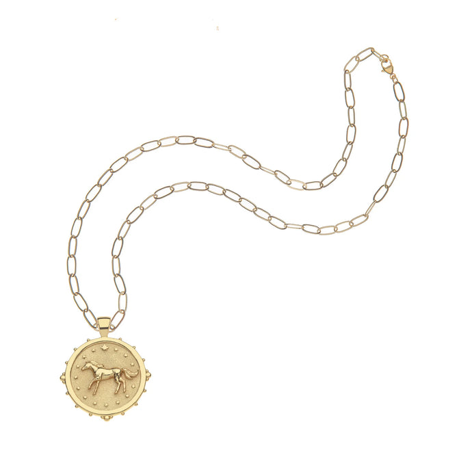 Jane Win COURAGE Horse JW Original Pendant Coin