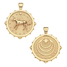 Load image into Gallery viewer, Jane Win COURAGE Horse JW Original Pendant Coin