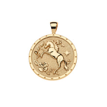 Load image into Gallery viewer, Gold horse pendant on a white background