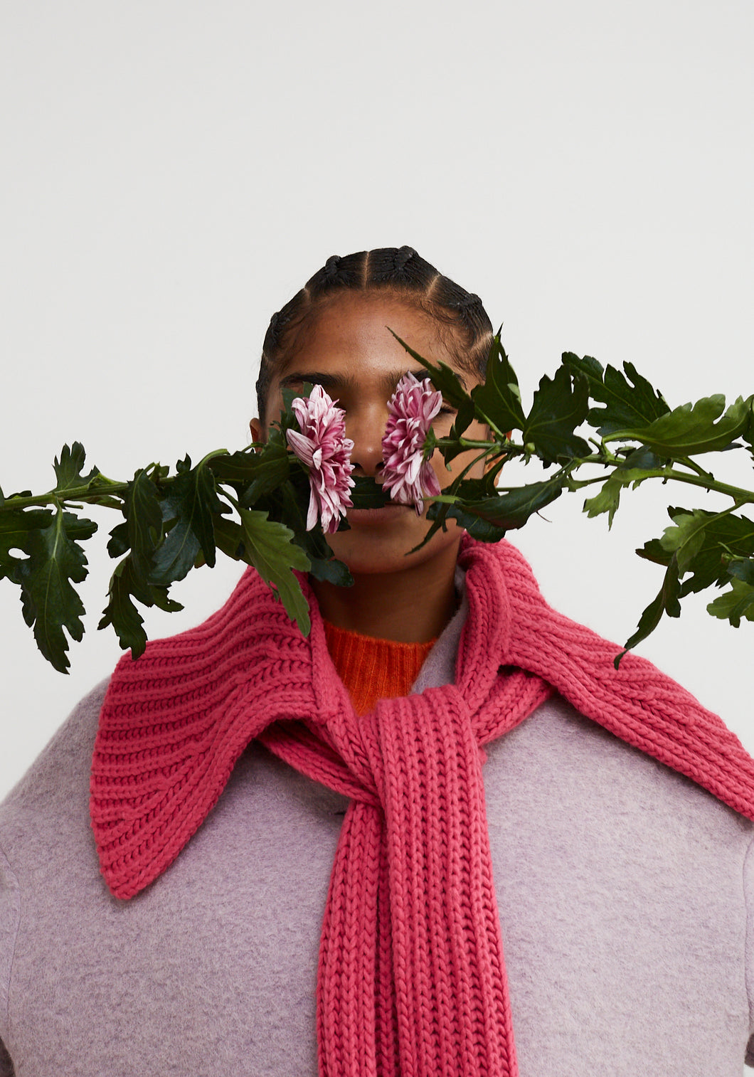 Dr. Bloom Bow Sweater Collar Scarf | Pink